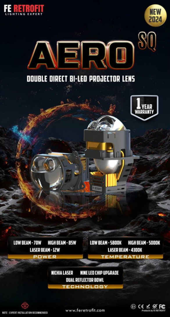 Fe Retrofit Aero SQ Double Direct BI - Led Projector Lens